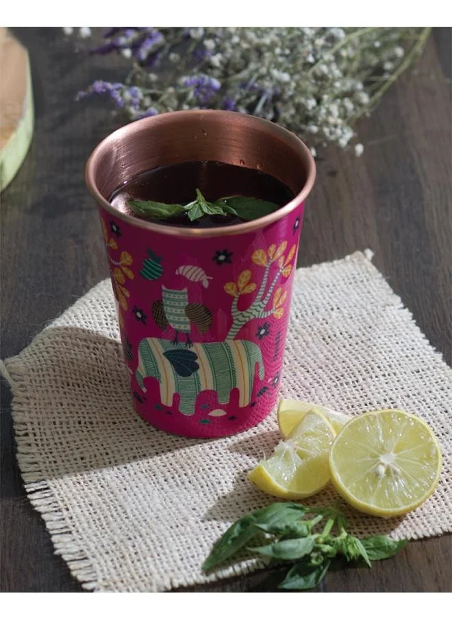 Chumbak Boho Cycle Copper Tumbler, 275ml