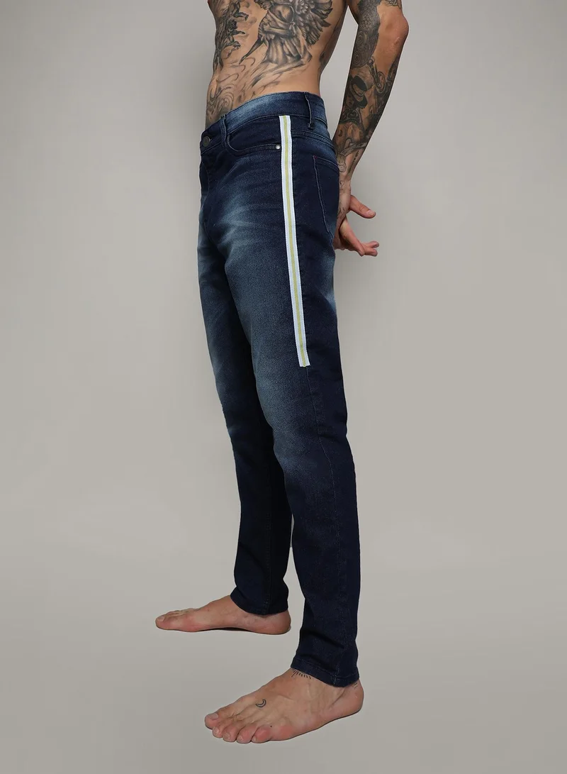 Men's Side-Striped Skinny Fit Denim Jeans