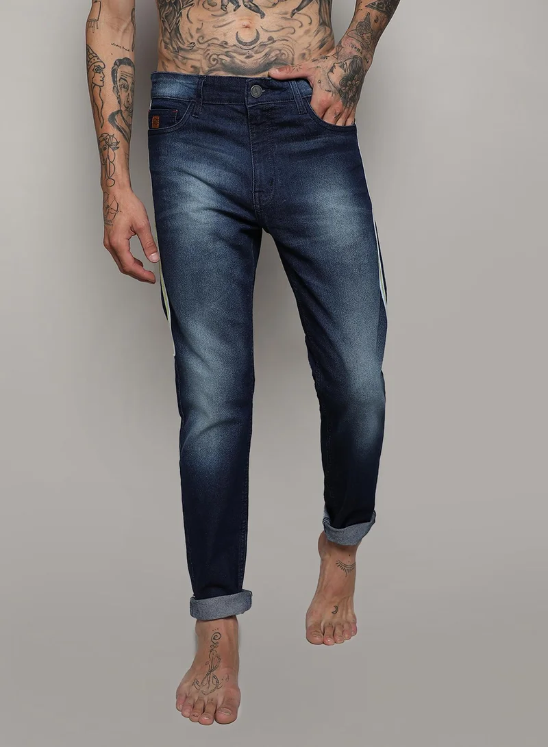 CAHOOT  Men's Side-Striped Skinny Fit Denim Jeans for Men | Best Price UAE