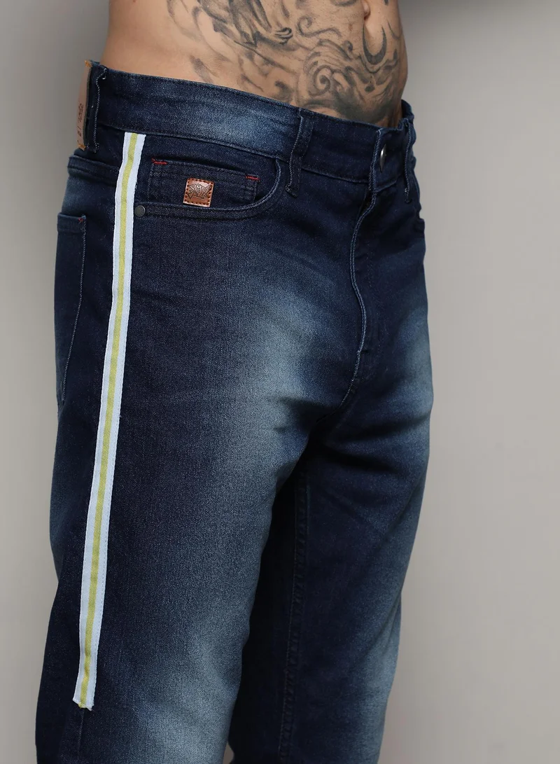 CAHOOT  Men's Side-Striped Skinny Fit Denim Jeans for Men | Best Price UAE