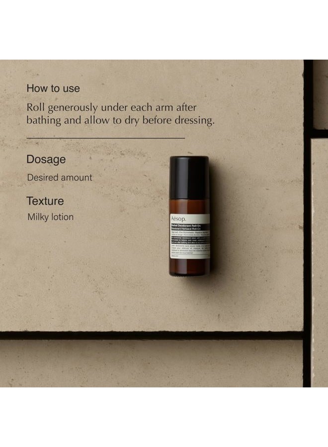 Aesop مزيل عرق عشبي رول أون | خالي من الكحول | يقلل + يخفي رائحة الإبط | ورق المريمية، زنك ريسينوليات، مستخلص الوسابي | 1.7 أونصة / 50 مل - Image 2