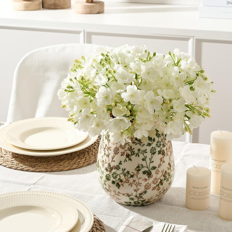 SIDUCAL Market need oriented construction Ceramic Vintage Pastoral Vase, 7.2 Inch Chinoiserie Floral Vase, Retro Ice Cracked Rustic Farmhouse Vases for Home Decor, Living Room, Bookshelf, Office, Tuscan Decor, Green and Beige Global mainstream design picks - Image 5