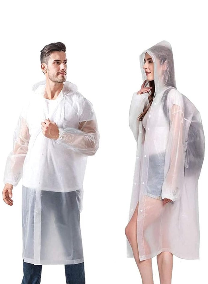 Generic Reusable Adults Raincoats,Rain Ponchos with Hood Drawstring, Lightweight Rain Coat Waterproof 145LX68CM  - Image 1