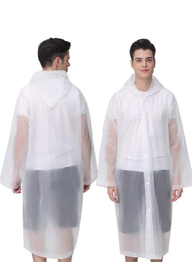 Generic Reusable Adults Raincoats,Rain Ponchos with Hood Drawstring, Lightweight Rain Coat Waterproof 145LX68CM  - Image 3