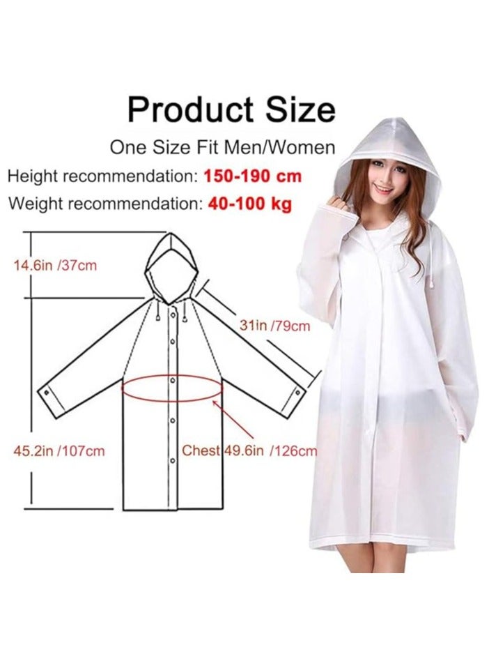 Generic Reusable Adults Raincoats,Rain Ponchos with Hood Drawstring, Lightweight Rain Coat Waterproof 145LX68CM  - Image 2
