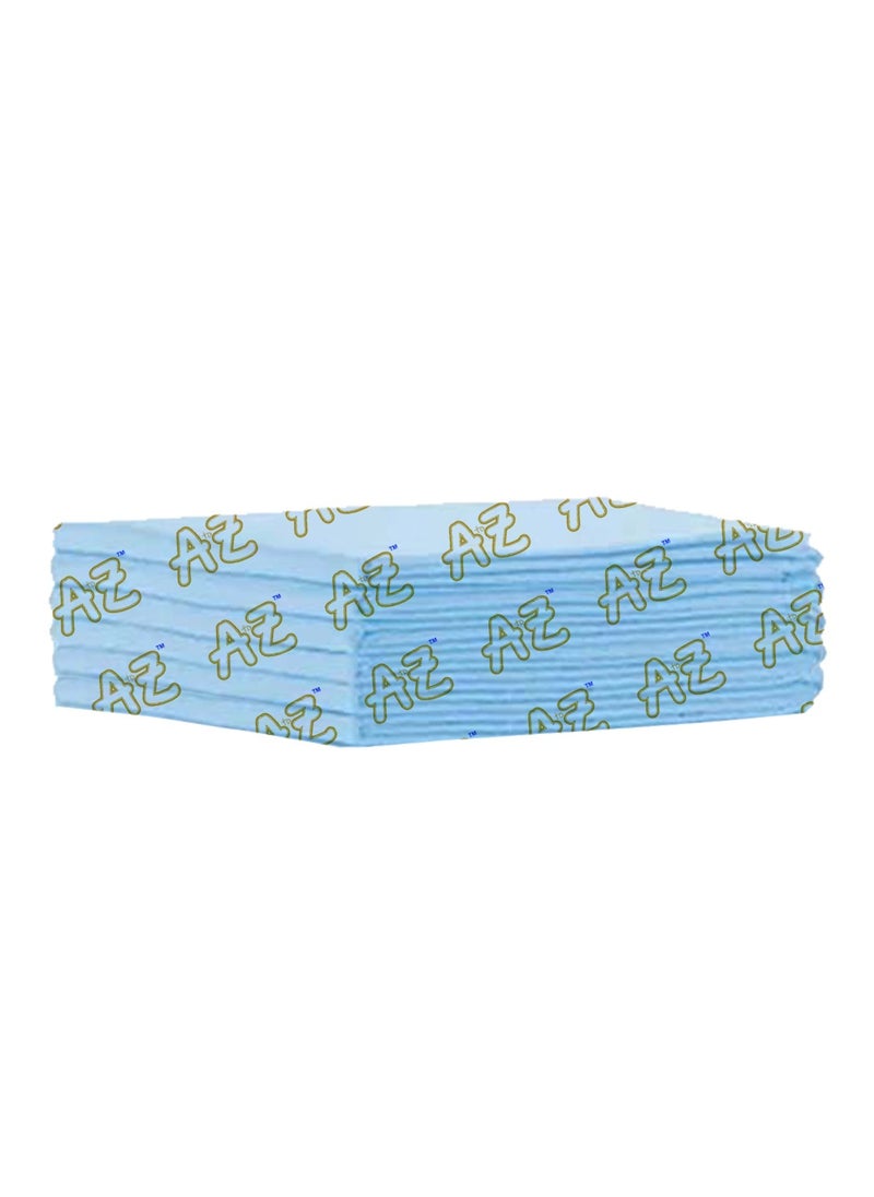 A TO Z A to Z - Disposable Changing Mat size (45cm x 60cm) Large- Premium Quality for Baby Soft Ultra Absorbent Waterproof - Pack of of 6 - Blue  - Image 1