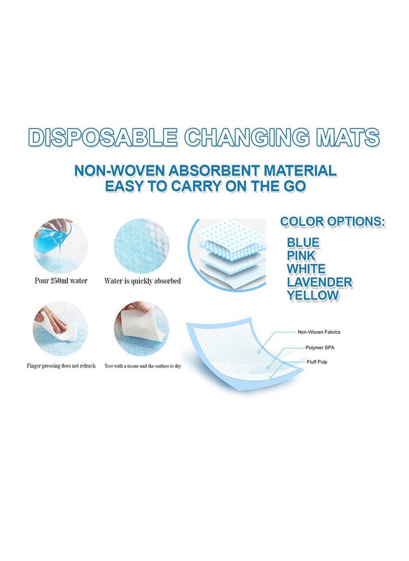 A TO Z A to Z - Disposable Changing Mat size (45cm x 60cm) Large- Premium Quality for Baby Soft Ultra Absorbent Waterproof - Pack of of 6 - Blue  - Image 4