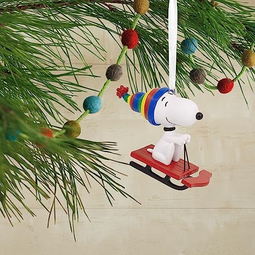 Hallmark Collectable Peanuts Snoopy on Sled Ornaments, Snoopy Decoration, Hanging Ornament, Gifts for Christmas, Peanuts Comics - Image 4