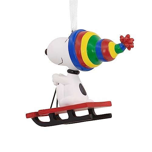 Hallmark Collectable Peanuts Snoopy on Sled Ornaments, Snoopy Decoration, Hanging Ornament, Gifts for Christmas, Peanuts Comics - Image 2