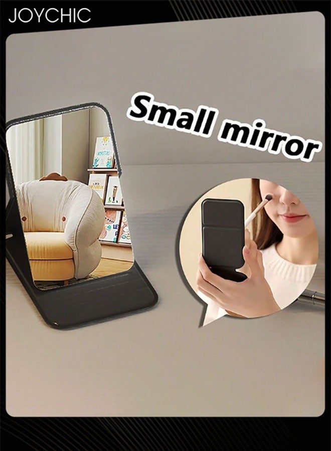 Joychic مرآة مكياج قابلة للطي محمولة بإطار من جلد صناعي تصميم مدمج للسفر بناء متين للنساء - Image 2
