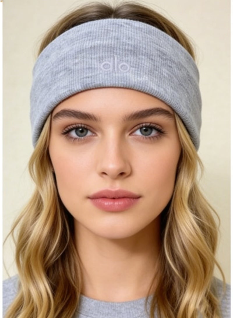 ALO Yoga Headband - Elastic - Fitness Outdoor - Sports - Anti-slip - Sticky Headband - Gray - Image 1
