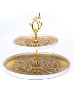 ELENOR Kostanay 2 Tier Serving Set White and Gold 21cm - 33cm - pzsku/ZE7EEBADAE13E79EACF0DZ/45/_/1707730043/212a51ba-f8a2-4b65-b1b9-243d8eda4c2d