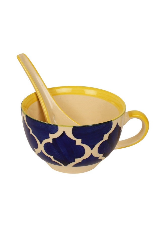 KITTENS Ceramic Soup Bowls with Handles & Spoons | Set of 4 (300ml) | Handcrafted, Handpainted | Microwave & Dishwasher Safe | Lead-Free | Ideal for Soup, Dal, Curry, Kheer, Custard, Gift - Image 4