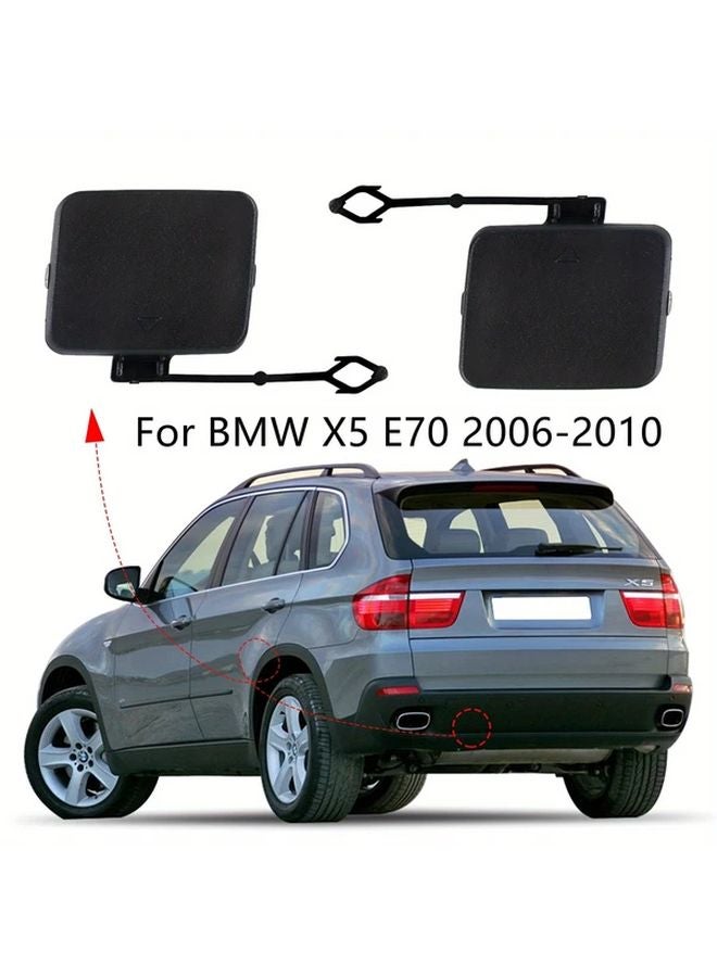 Black Plastic Tow Hook Cover Cap For BMW X5 E70 2006 2010 Rear Bumper 51127158447 - Image 2