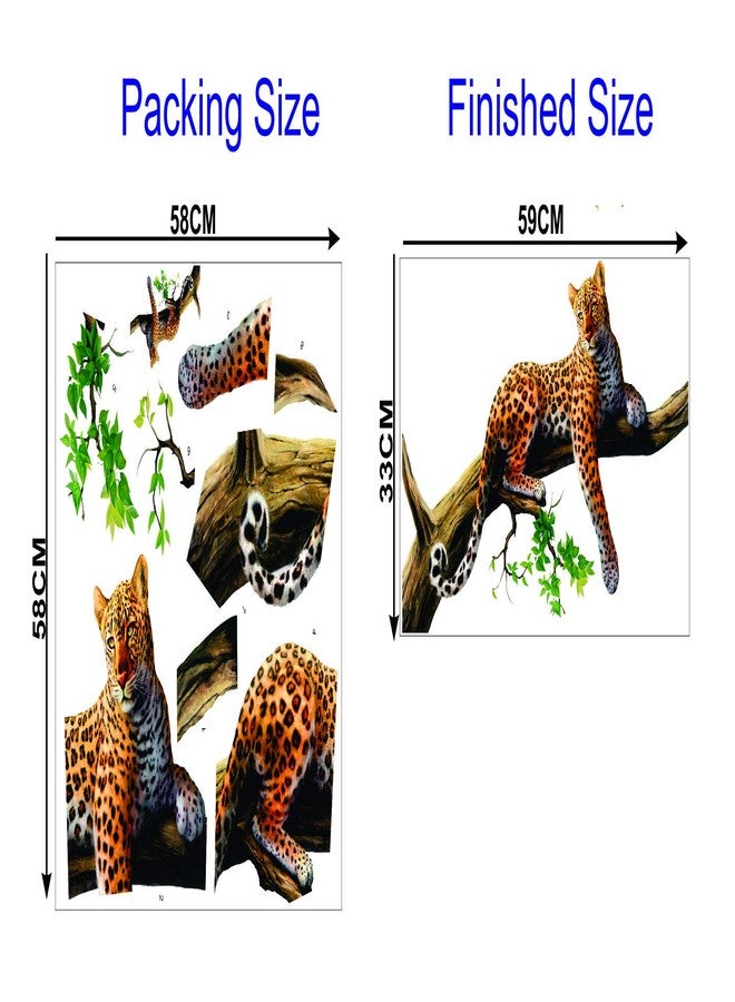 DecorVilla Decor Villa™ PVC Vinyl Tiger 3D Wall Sticker JUST Peel & Stick New Modern Art & Trendy Wall Stickers for Home Decoration, Living Room,Office Bedroom etc Size- 58 CM X 40 CM, Multicolor - Image 5