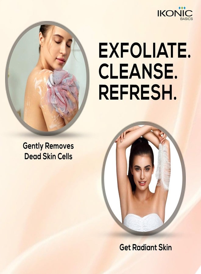 Ikonic Basics Exfoliating Loofah for Bath, Shower, Srubber, Soft,Gently Cleanses & Exfolaites & removes Dead Skin, High Lather creation. All Skin Types for Men & Women - Pink- IKB-001C - Image 5