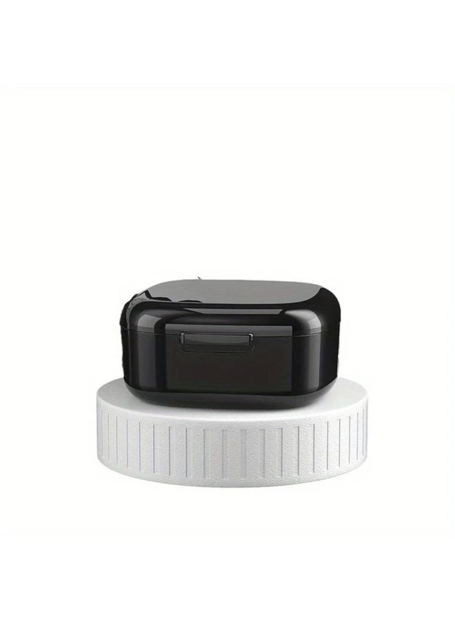 Black Portable Denture And Invisible Braces Cleaning Case Soak Store Retainer Box - Image 1