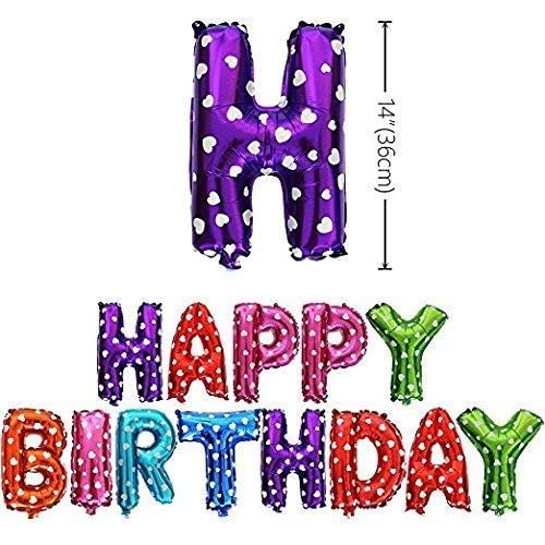 HK balloons Polka balloons Birthday Decorations Set for boys girls - Colorful Happy Birthday Letters Banner,6 pcs Multicolor Mylar Foil Star,21pcs Colorful Latex Balloons,Balloon Pump Pack of 40 - Image 3