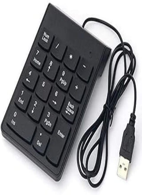 Mini Slim Wired USB Numeric Digital Keyboard Number Pad (18 Keys)