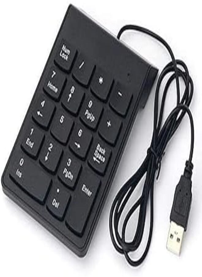 Generic Mini Slim Wired USB Numeric Digital Keyboard Number Pad (18 Keys) 