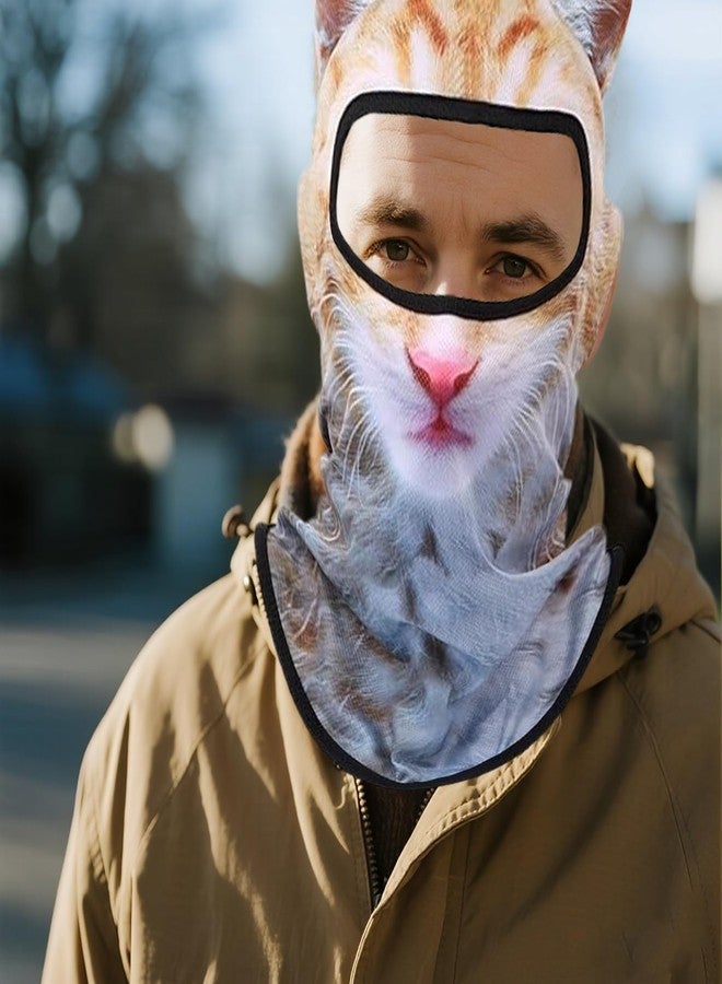 Fecovanti 2 Pcs 3D Cat Ski Balaclava Sheisty Face Mask with Ears, Cute Animal Mask for Music Festivals, Raves Party and Outdoor Activities Yellow - Image 4