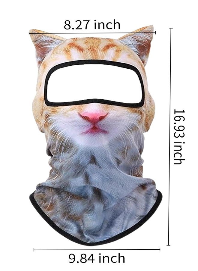 Fecovanti 2 Pcs 3D Cat Ski Balaclava Sheisty Face Mask with Ears, Cute Animal Mask for Music Festivals, Raves Party and Outdoor Activities Yellow - Image 3