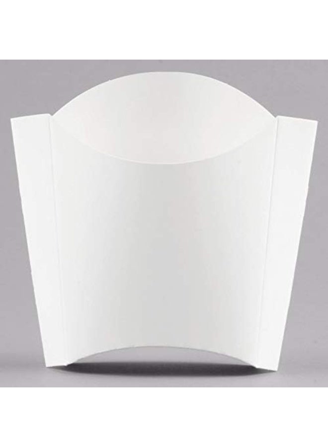 Disposable Snack Containers/French Fry Box Holders Cups, Set of 50 White Paper Snack Holders - Kid's Snack Containers