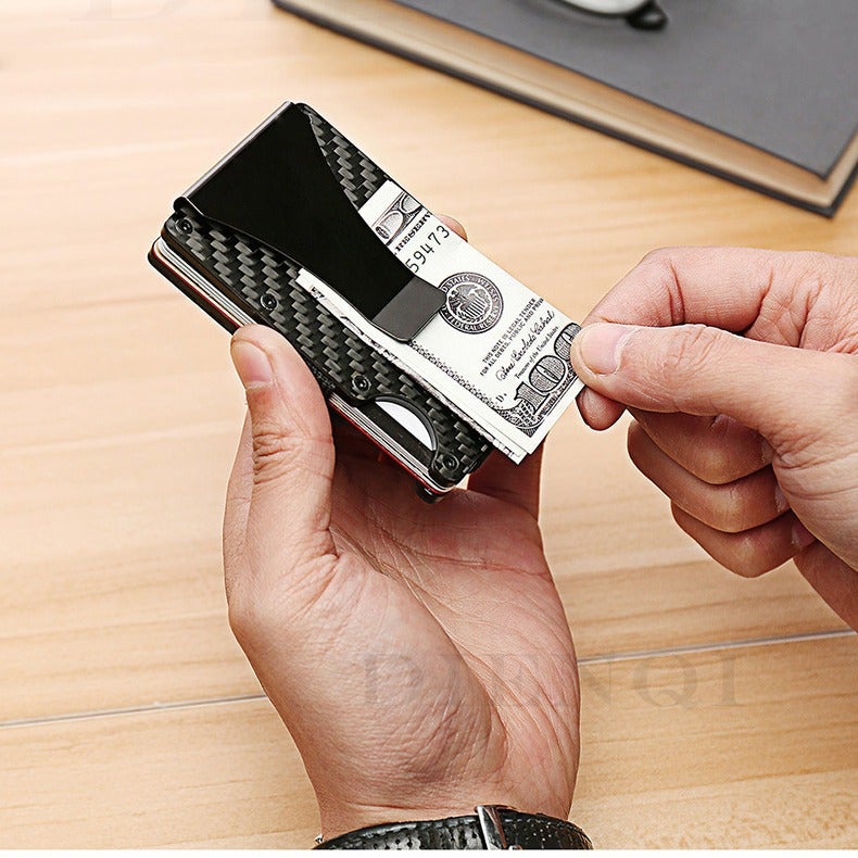 Rfid Credit Card Holder Carbon Fiber Card Holder Anti-Degaussing Men'S Multifunctional Wallet Card Holder Card Holder Anti-Theft Box - Image 3
