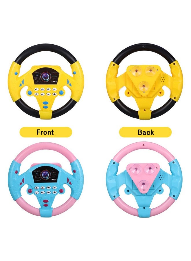 TOYANDONA 2 PCS Baby Steering Wheel Toy - Simulated Driving Controller, Early Education Pretend Driving Steering Wheel with Light Music for Boys Girls 4 5 6 Years Old - Image 5