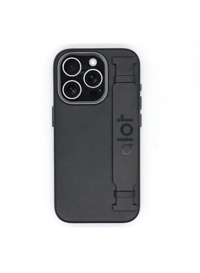 ALot Noble leather case for iPhone 16 Pro Max Black Leather case with hand grip metal camera frame microfiber lining magnetic closure and premium PU finish for luxurious protection - Image 5