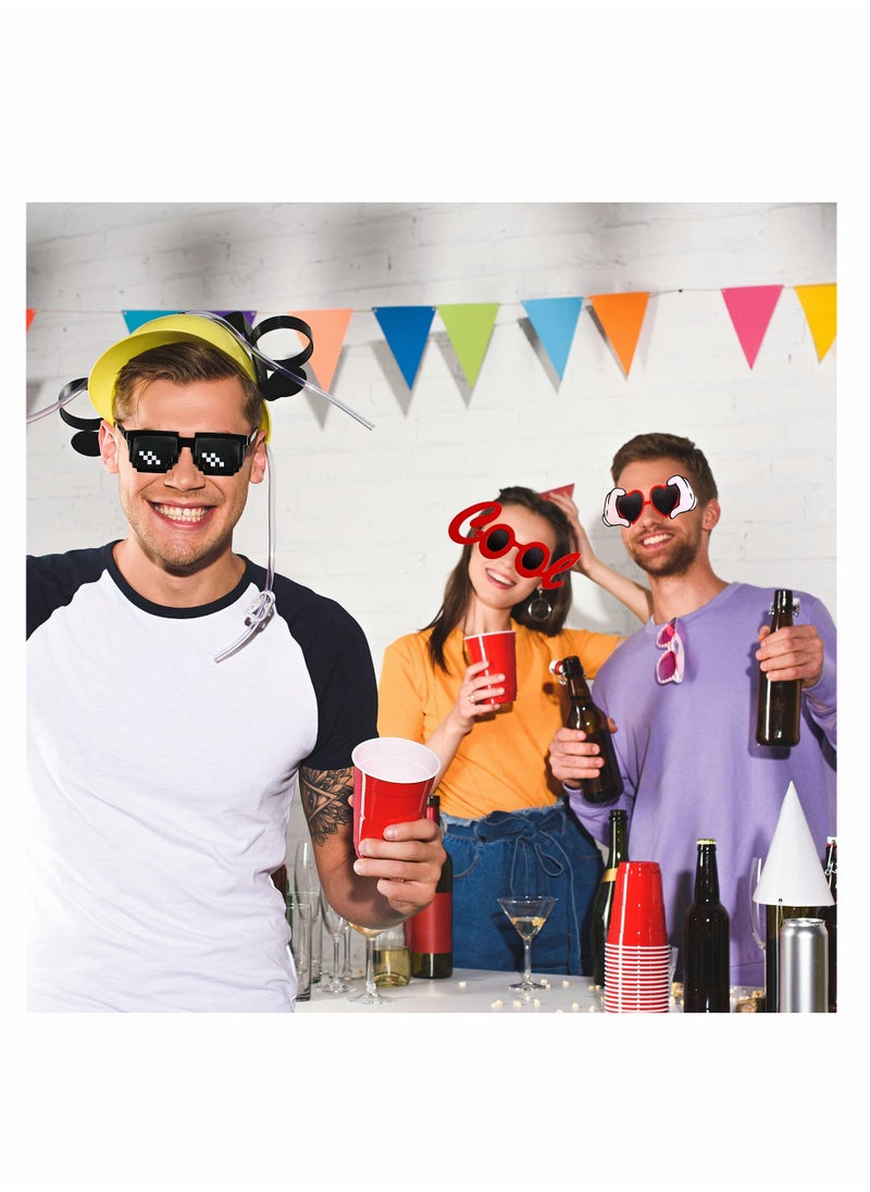 KASTWAVE - Party Sunglasses, 9 Pairs Funny Hawaiian Glasses, Summer Party Supplies, Kids Party Gifts, Fancy Photo Props for Adults - Image 1