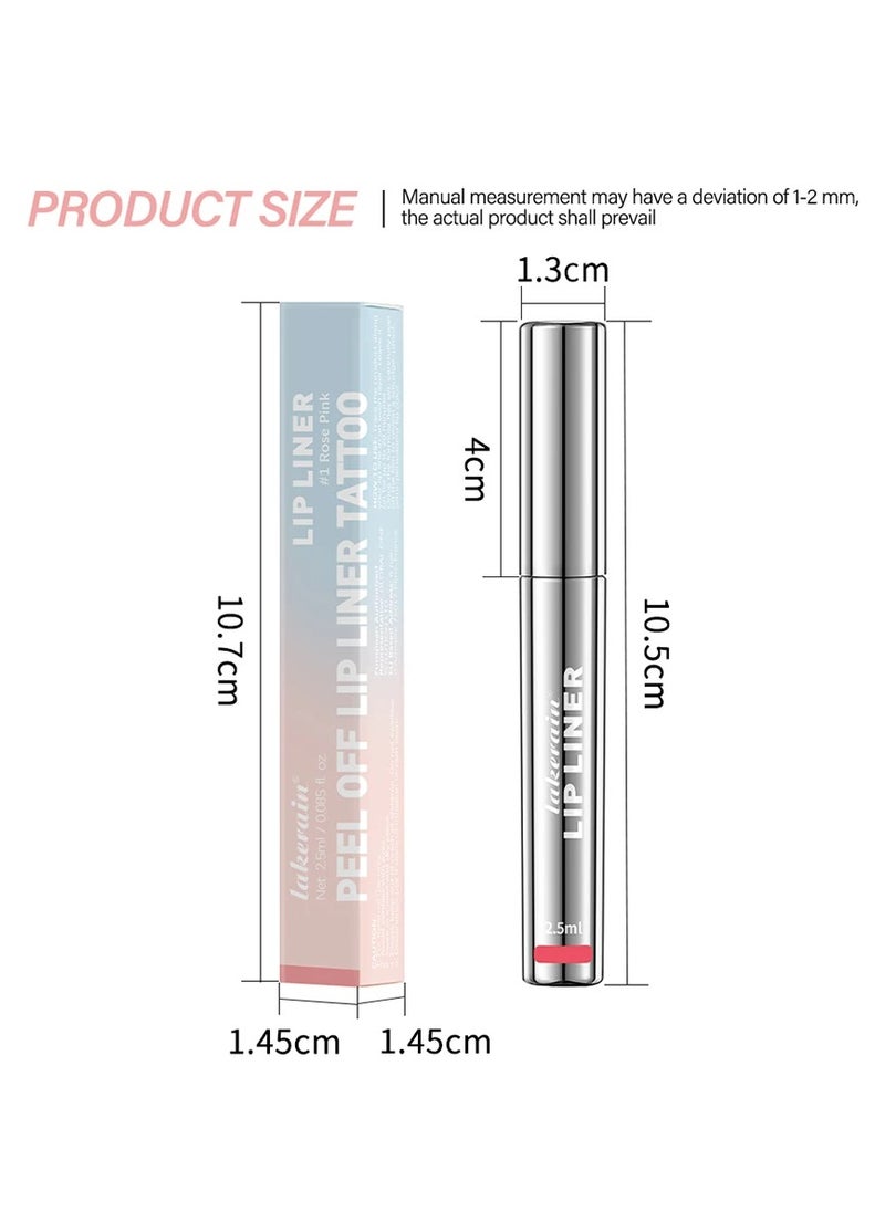 lakerain - Lip Tint Peel Off Lip Liner Tattoo Waterproof Long Lasting Matte Non-Stick Cup Lip Tint Sexy Red Contour Lips MakeUp (Rose pink) - Image 1