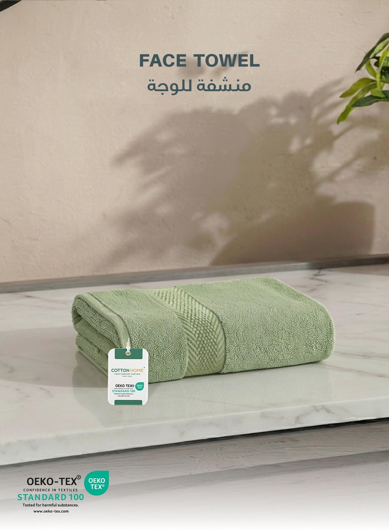 كوتون هوم Cotton Home Premium Cotton Towel 30x30cm Face Towel 600 GSM Quick Dry Highly Absorbent Thick Bathroom SoftTowels for Bath And Spa Lightweight, Quick Dry and Durable Mint Green - Image 1