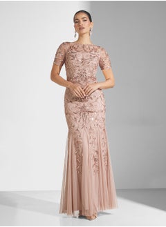 Frock and Frill Embellished Pleated Maxi Dress  - Image 4