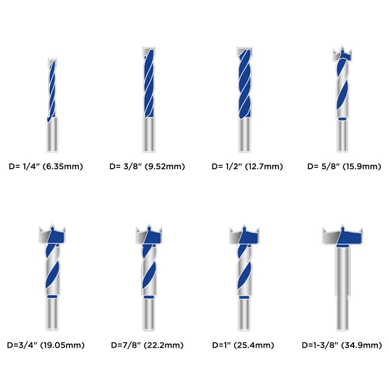 KOWOOD Forstner Bit Set, Wood Drilling, W/Carbide Tipped 8 Plus Piece Set By Kowood - Image 2