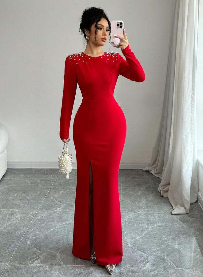 Take Two Women Maxi Dress with Pearl Embellishments - Image 2