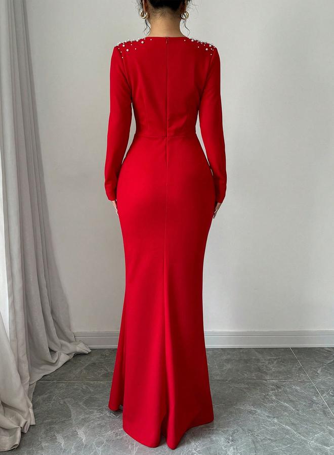 Take Two Women Maxi Dress with Pearl Embellishments - Image 3