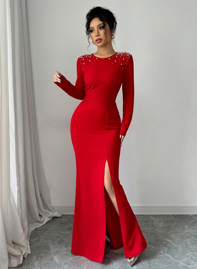 Take Two Women Maxi Dress with Pearl Embellishments - Image 4