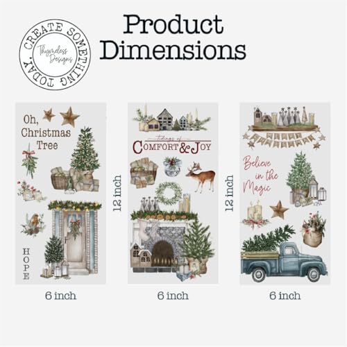 Thymeless Designs Rub on Transfers for Crafts and Furniture | 3 Design Sheets 6”x 12” | Home Decor Transfers | Furniture and Craft Decals | by Thymeless Designs (Comfort and Joy) - Image 5