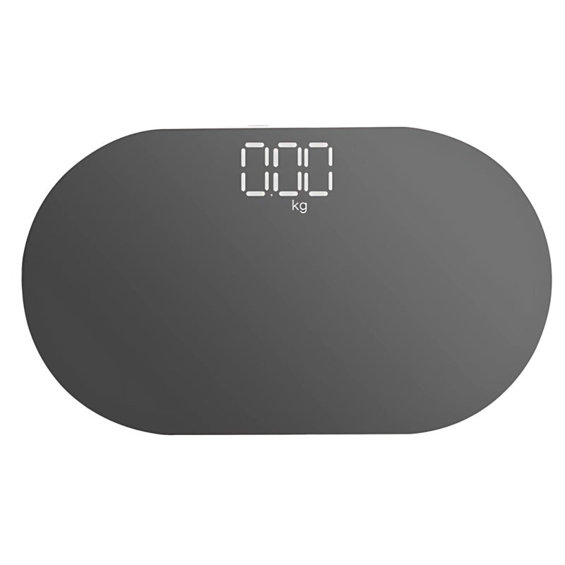 Portable Digital Smart Bathroom Scale Gray Tempered Glass Compact USB Charging - Image 2