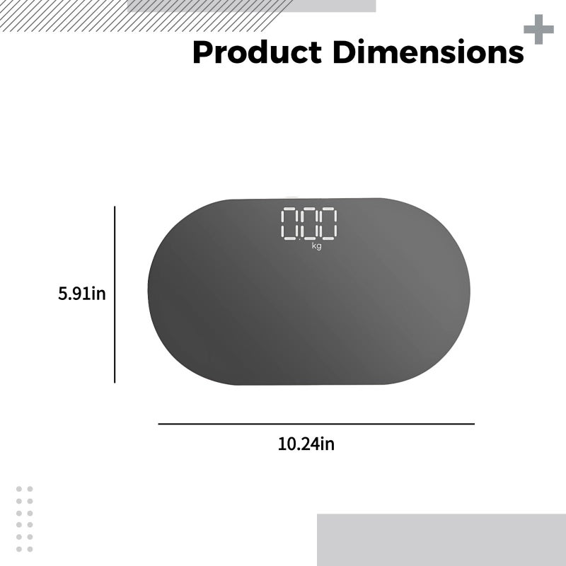 Portable Digital Smart Bathroom Scale Gray Tempered Glass Compact USB Charging - Image 3