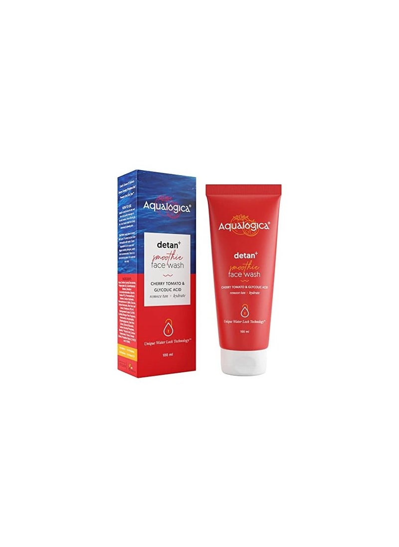 Aqualogica - Aqualogica Detan+ Smoothie Face Wash with Cherry Tomato and Glycolic Acid Facial Cleanser Gently Cleanses and Reduces Tan 100 ml - Image 1