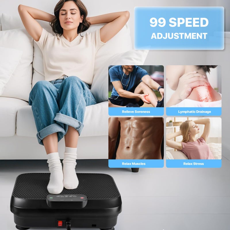 Elefor Vibration Plate Exercise Machine for Lymphatic Drainage Weight Loss,Whole Body Workout Vibration Fitness Platform,Mini Shake Plate,Sport Gym Fitness Equipment - Image 2