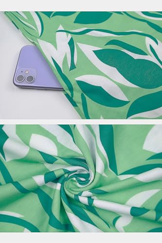 SimpleFun Green Dresses for Women Casual Summer Sleeveless Sundresses Flowy Short Dress with Pockets Green Leaf 2,M - Image 4