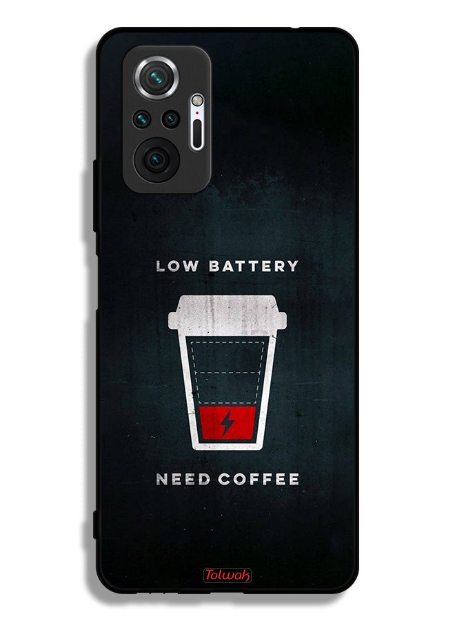 Tolwak Xiaomi Redmi Note 10 Pro 4G Protective Case Cover Low Battery Need Coffee - Image 2