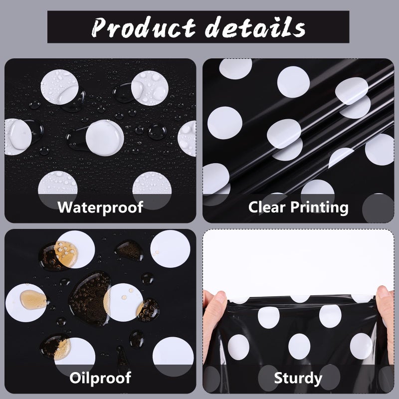 Kesfey 3 Packs Black Polka Dot Plastic Table Cloth 54x108 Inch Black and White Dots Mini Mouse Tablecloths Disposable Black Waterproof Picnic Table Covers for Rectangle Tables Birthday Party Supplies - Image 4