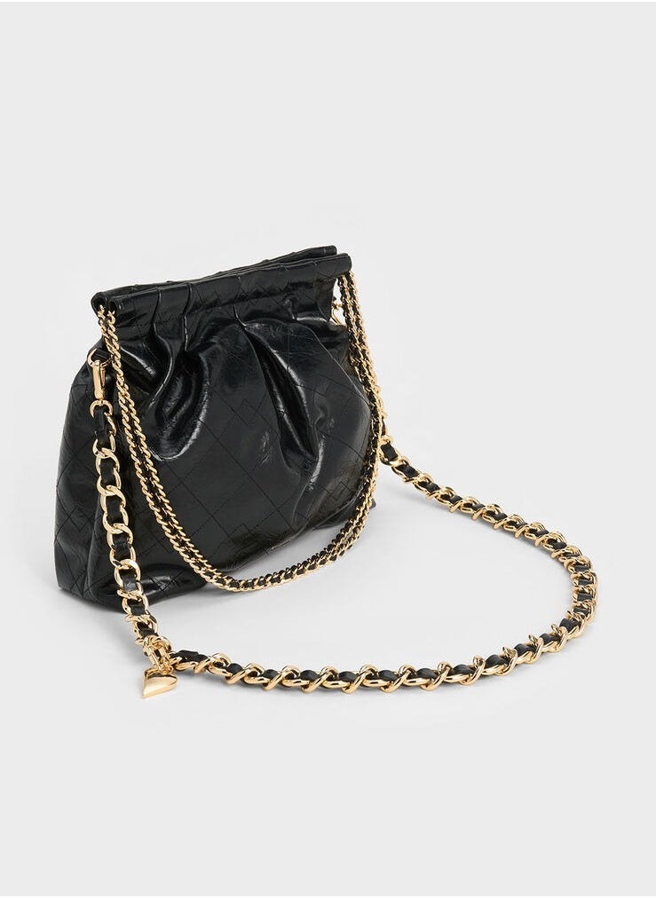Charles & Keith Apfra Quilted Chain-Handle Bag  - Image 3