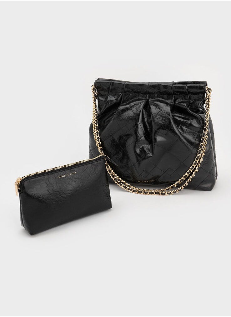 Charles & Keith Apfra Quilted Chain-Handle Bag  - Image 5