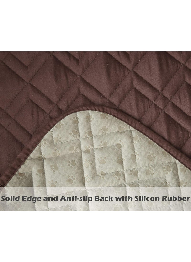 Ameritex - Ameritex Couch Sofa Slipcover 100% Waterproof Nonslip Quilted Furniture Protector Slipcover for Dogs, Children, Pets Sofa Slipcover Machine Washable (Chocolate, 68") - Image 1
