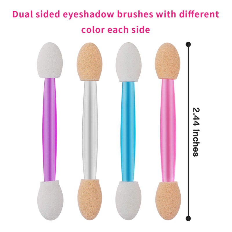 Cuttte 120PCS Disposable Dual Sides Eye Shadow Sponge Applicators with Container, 4 Colors Eyeshadow Brushes Makeup Applicator - Image 2